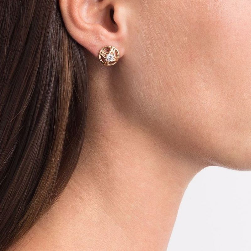 Earrings Perpétuelle 025ct x2 - 18k yellow gold lab grown diamond Loyale Paris