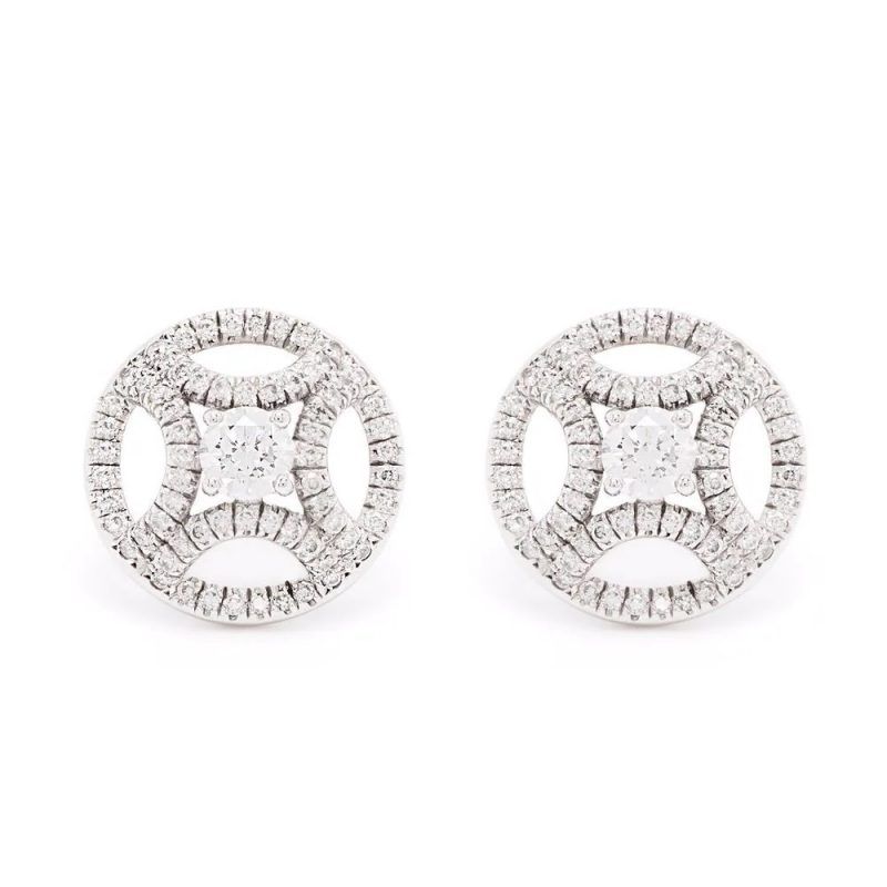 Earrings Perpétuelle 025ct x2 pavées - 18k white gold lab grown diamond Loyale Paris