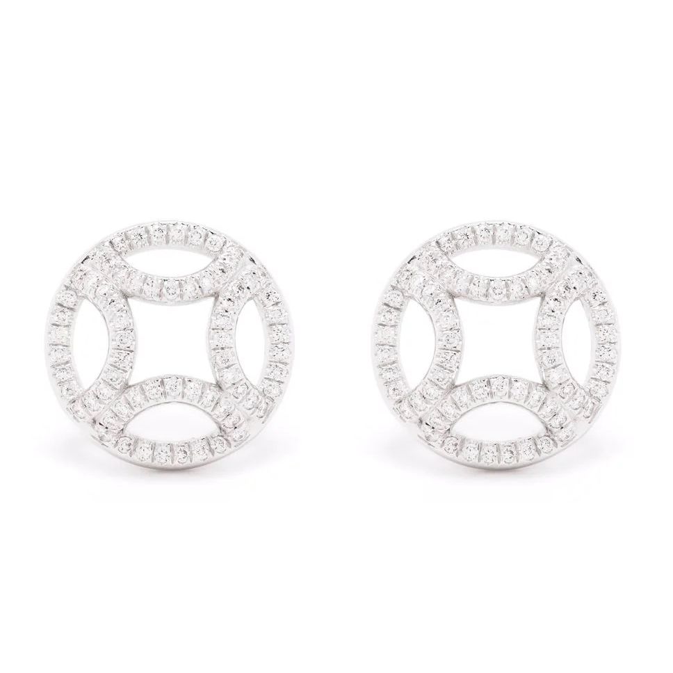 Earrings Perpétuelle pavées - 18k white gold lab grown diamond Loyale Paris