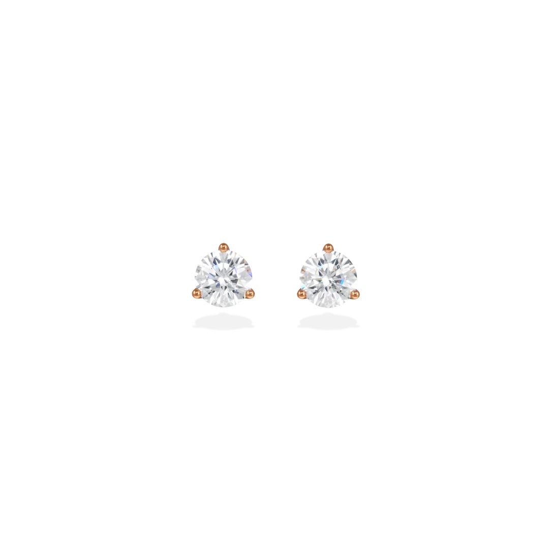 Earrings Pure 025ct x2 - 18k rose gold lab grown diamond Loyale Paris