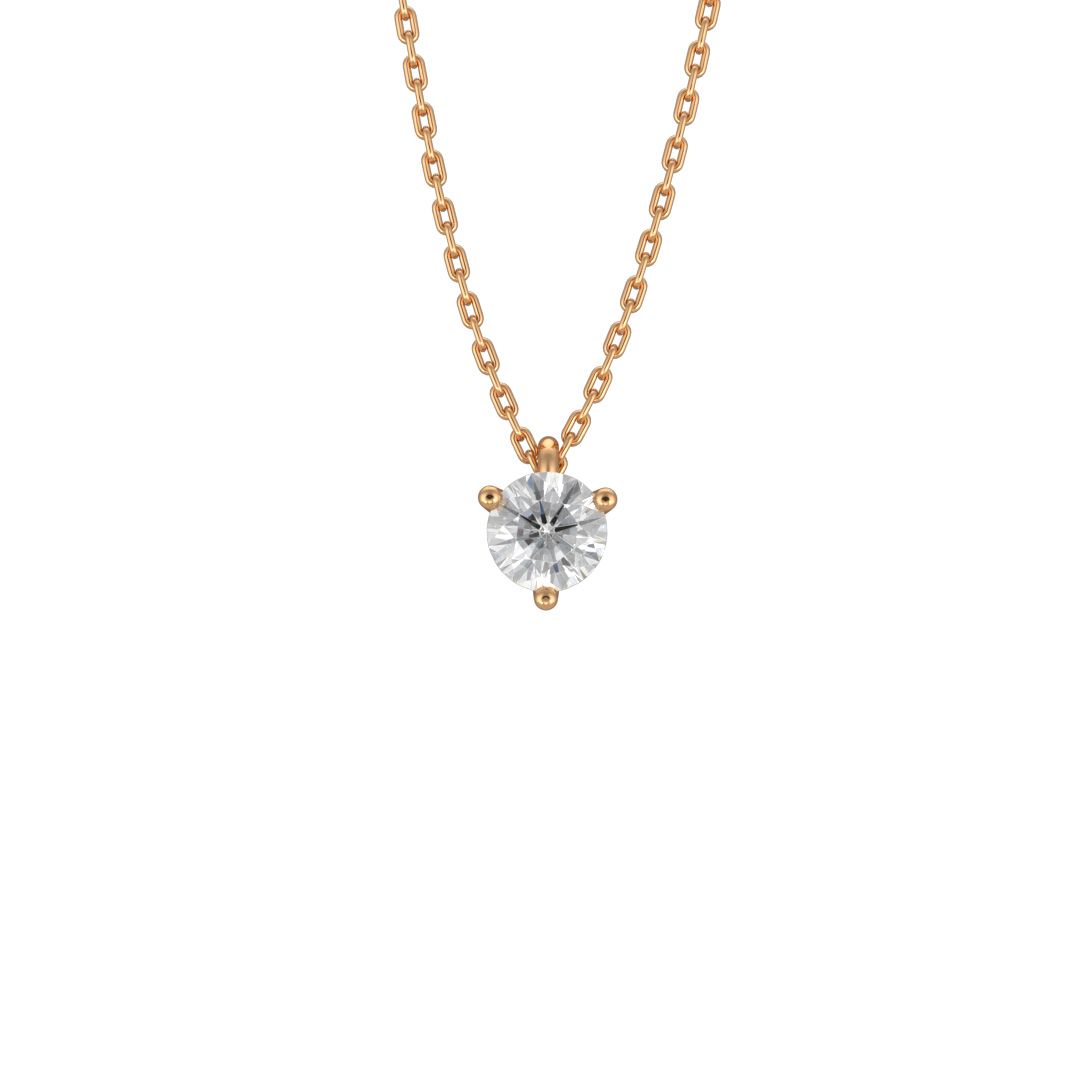 Necklace Pure 05ct - 18k yellow gold lab grown diamond Loyale Paris