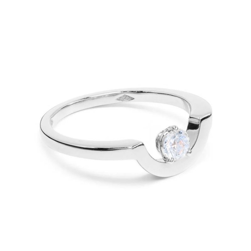 Ring Intrépide petit arc 025ct - 18k white gold lab grown diamond Loyale Paris 1