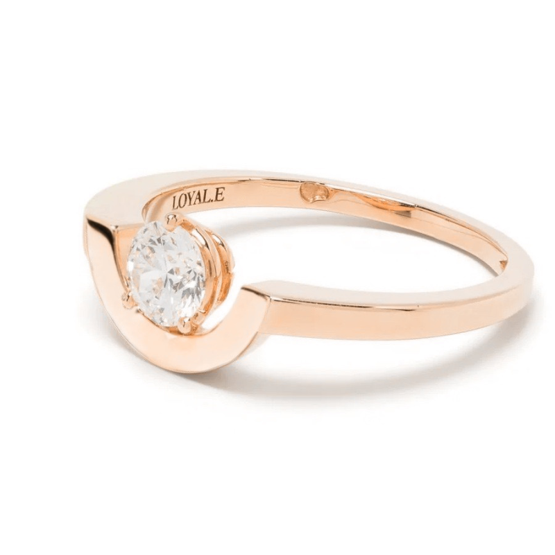 Ring Intrépide petit arc 05ct - 18k rose gold lab grown diamond Loyale Paris 5