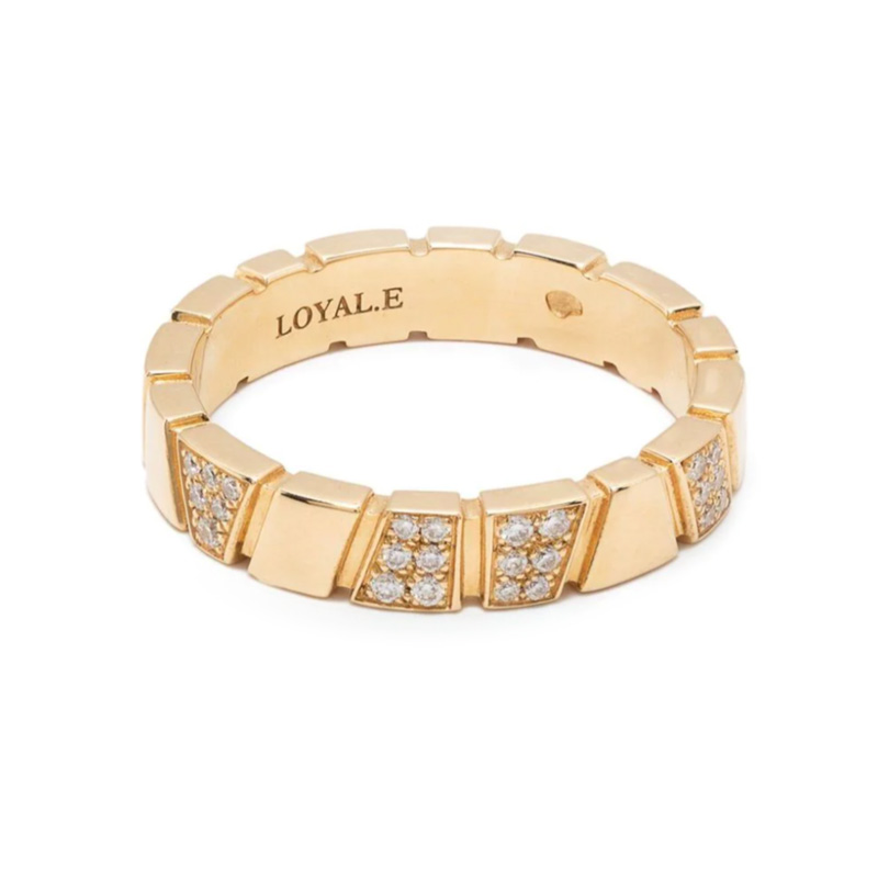 Ring Ride Love semi-pavée - 18k recycled yellow gold lab grown diamonds ethical fine jewelry loyale paris 1