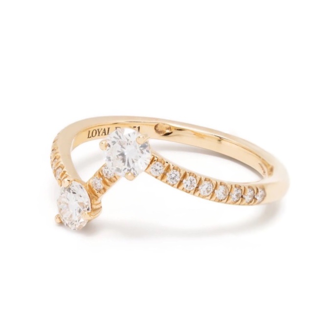 Ring Toi-Moi 025ct x2 pavée - 18k yellow gold lab grown diamond Loyale Paris 1