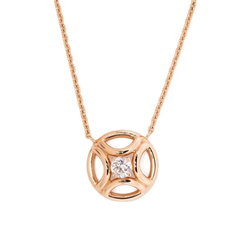 Necklace Perpétuelle 025ct - 18k rose gold lab grown diamond Loyale Paris 1