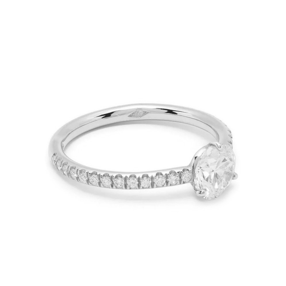 Solitaire Absolu.e 1ct pavé - 18k white gold 1