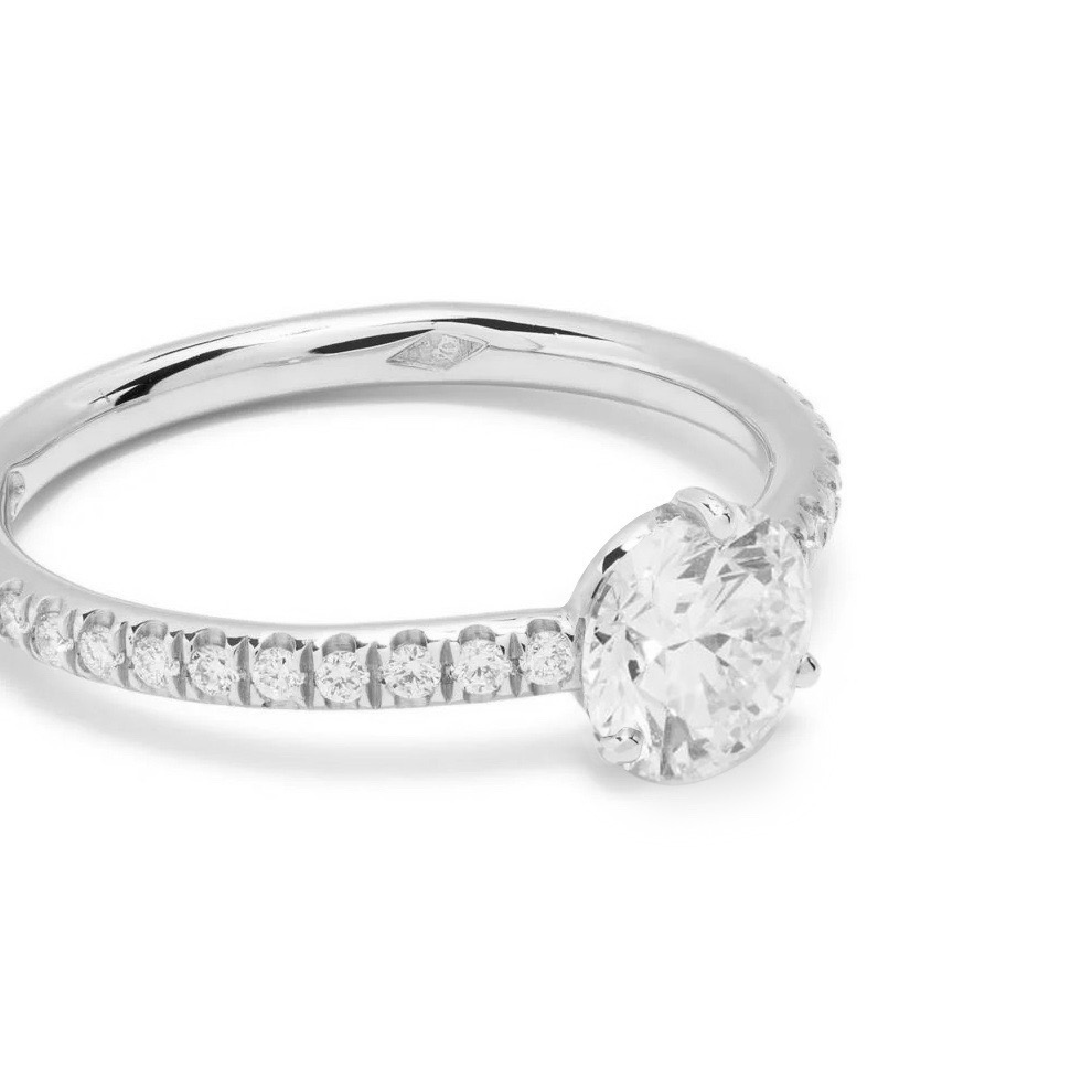 Solitaire Absolu.e 1ct pavé - 18k white gold 2