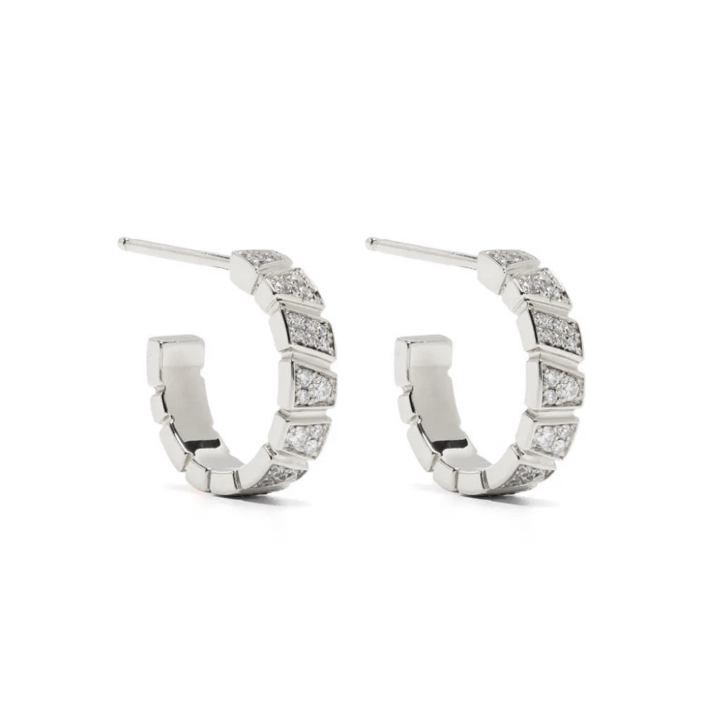 Earrings Ride & Love pavées Small - 18k recycled white gold lab grown diamonds loyale paris fine jewelry 1