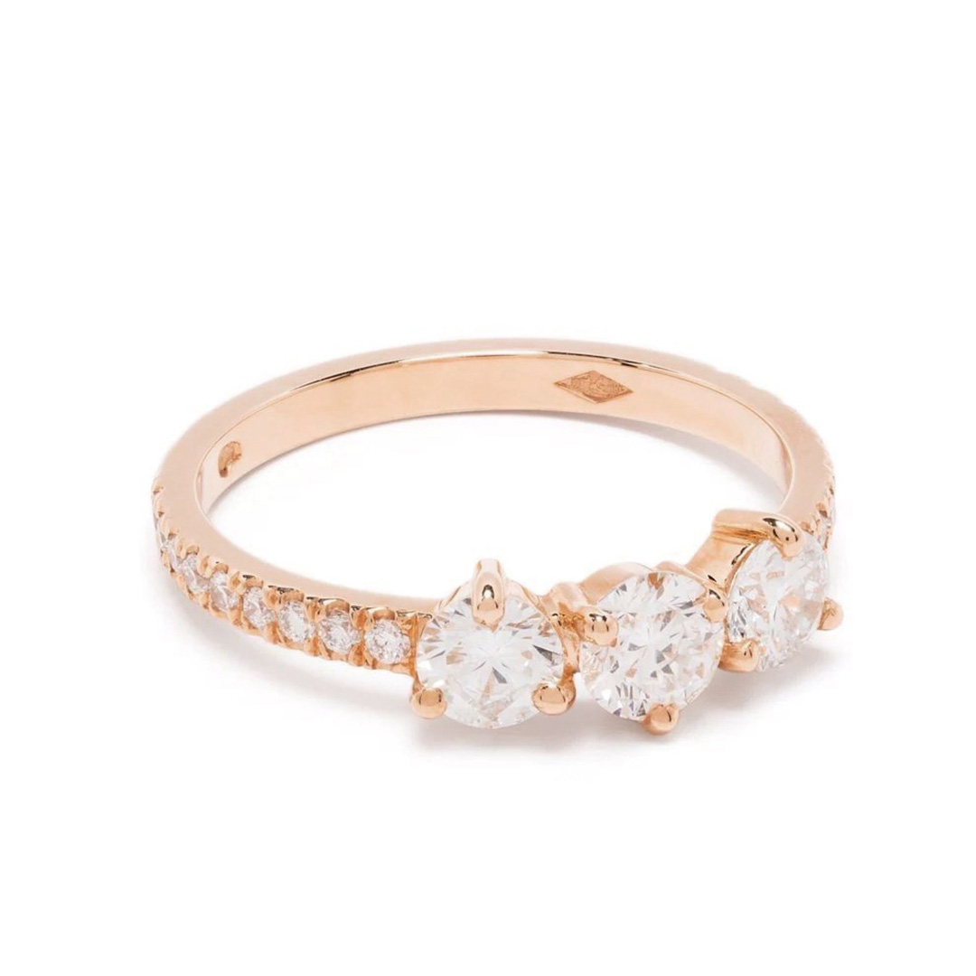 Solitaire Les Absolues Encore Plus 025ct pavé - 18k rose gold lab grown diamond Loyale Paris 1