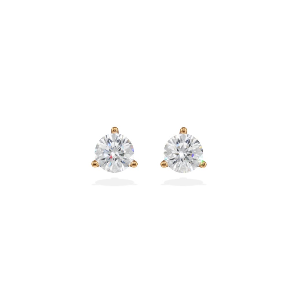 Earrings Pure 05ct x2 - 18k yellow gold lab grown diamond Loyale Paris 1