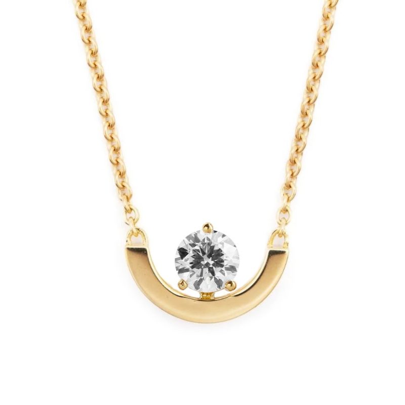 Necklace Intrépide Petit Arc 0.5ct - 18K yellow gold lab grown diamond Loyale Paris 1